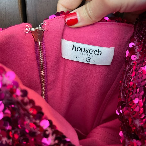Dresses House Of Cb Pink Sequins Dress Poshmark